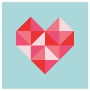 Geometric heart image made with CSS