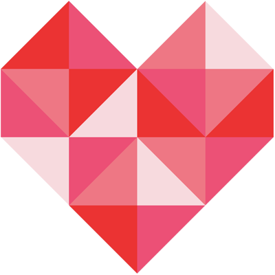 A geometric heart that Taryn created with CSS